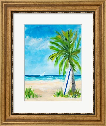 Framed Tropical Surf I Print