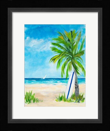 Framed Tropical Surf I Print
