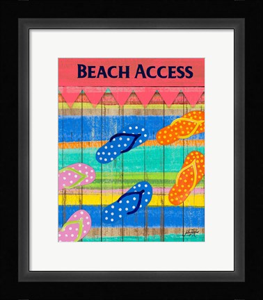 Framed Colorful Beach Access Print