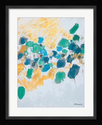Framed Gold &amp; Teal Internodes Print
