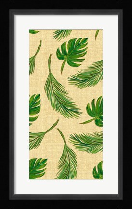 Framed Palms On Linen Pattern Print