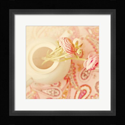Framed Teapot with Peonies Print