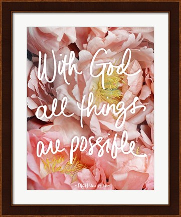 Framed With God all things are possible Print