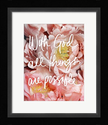 Framed With God all things are possible Print
