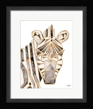 Framed Retro Zebra Print