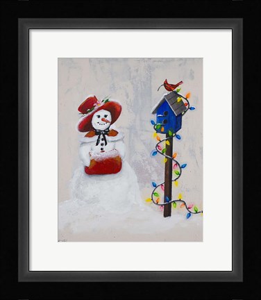 Framed Jolly Snow Woman Print