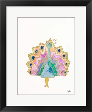 Framed Origami Peacock Print