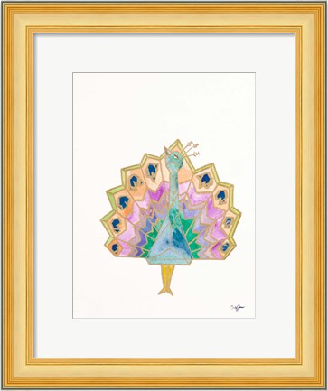 Framed Origami Peacock Print