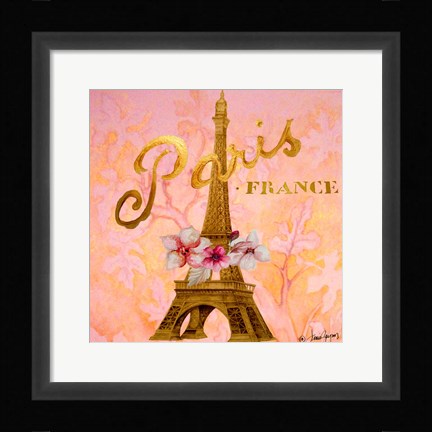 Framed Gold Paris Eiffel Print