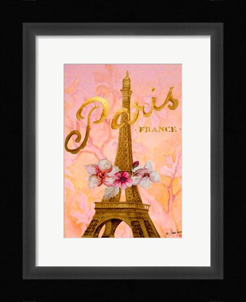 Framed Gold Paris Eiffel Panel Print