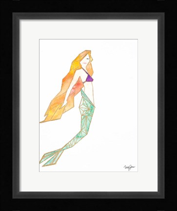 Framed Origami Mermaid Print
