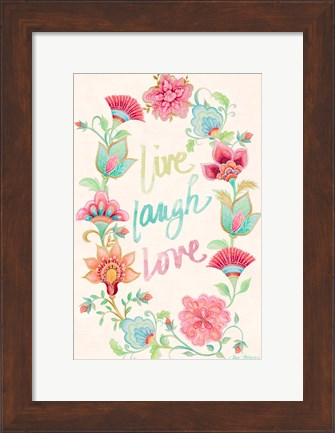 Framed Live Laugh Love Wreath Print