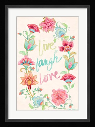 Framed Live Laugh Love Wreath Print