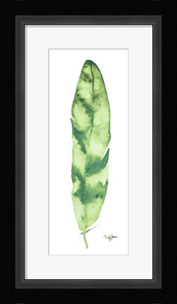 Framed Green Feather Print