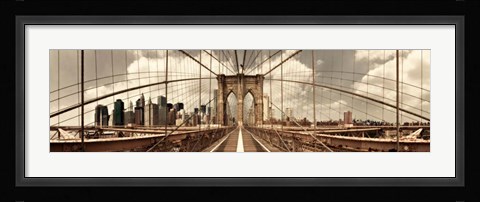Framed Brooklyn Bridge (sepia) Print