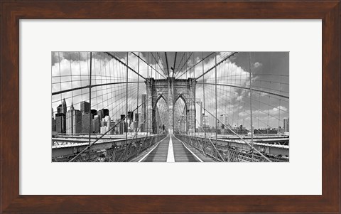 Framed Brooklyn Bridge BW Print