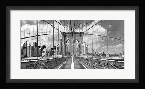 Framed Brooklyn Bridge BW Print