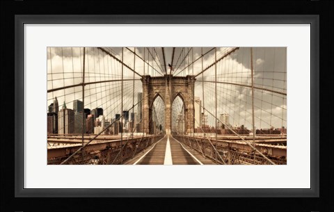 Framed Brooklyn Bridge (sepia) Print