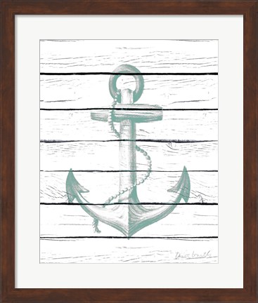 Framed Anchor on Wood Print