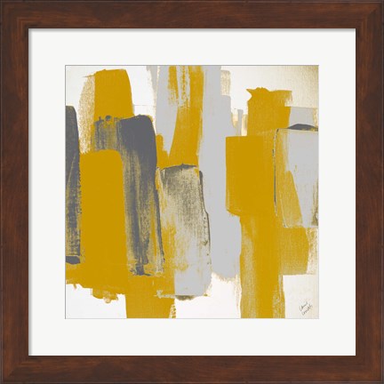 Framed Prevailing Gray Square II Print