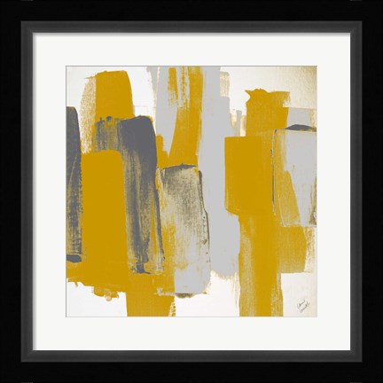 Framed Prevailing Gray Square II Print