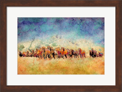 Framed Horse Herd Print