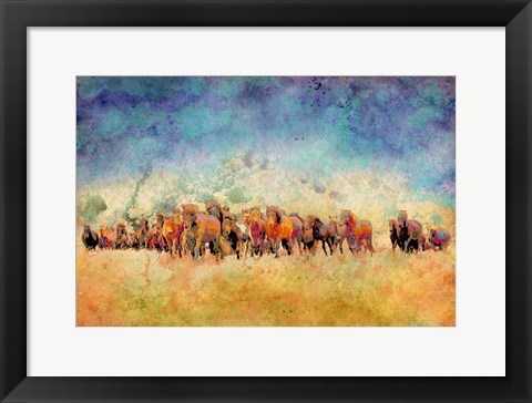 Framed Horse Herd Print