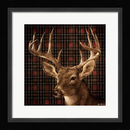Framed Fall Splendor on Plaid Print