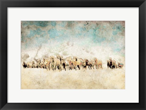 Framed Roaming Horses Print