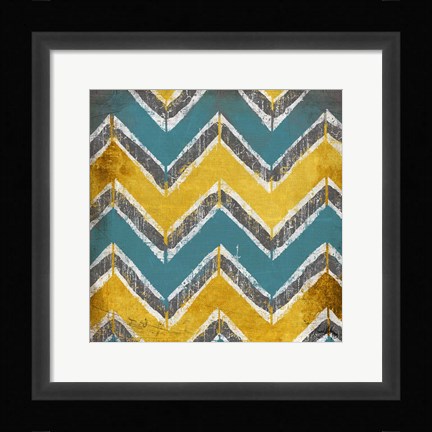 Framed Teal &amp; Gold Modele I Print