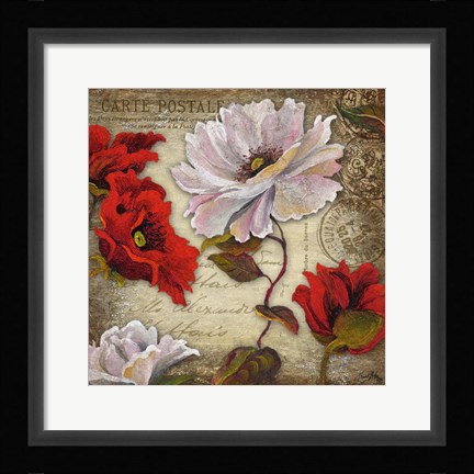 Framed Paris Postcard I Print