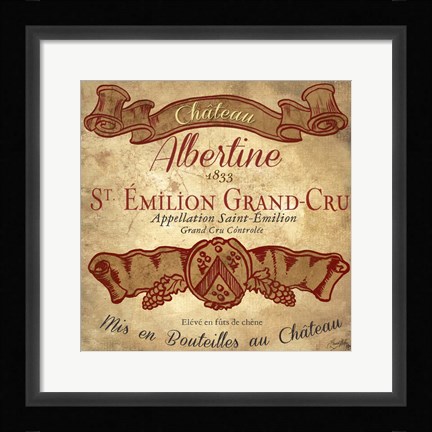 Framed Wine Label IV Print