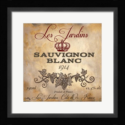 Framed Wine Label VI Print