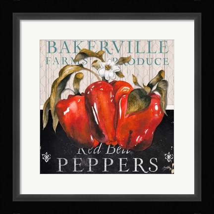 Framed Vegetable Farm Fresh III Print