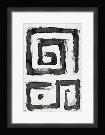 Framed Tribal Swirls I Print