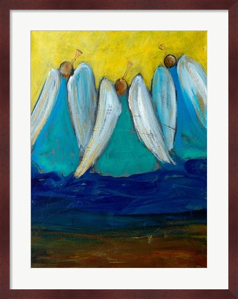 Framed Three Trumpeting Angels Print