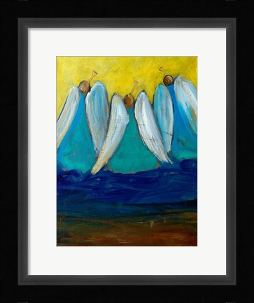 Framed Three Trumpeting Angels Print