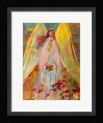 Framed Harvest Autumn Angel Print