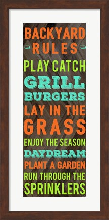 Framed Backyard Rules Print