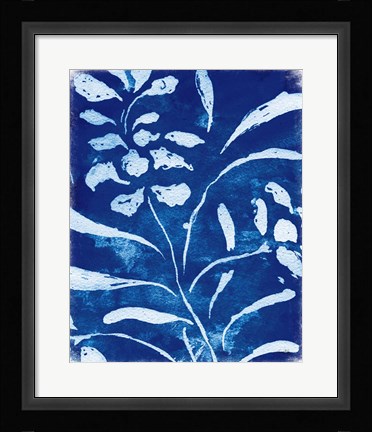 Framed Azure Flora I Print