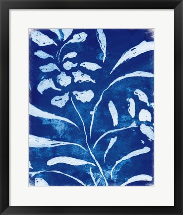 Framed Azure Flora I Print