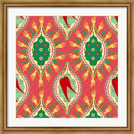 Framed Chili Fiesta Pattern IV Print