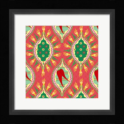 Framed Chili Fiesta Pattern IV Print