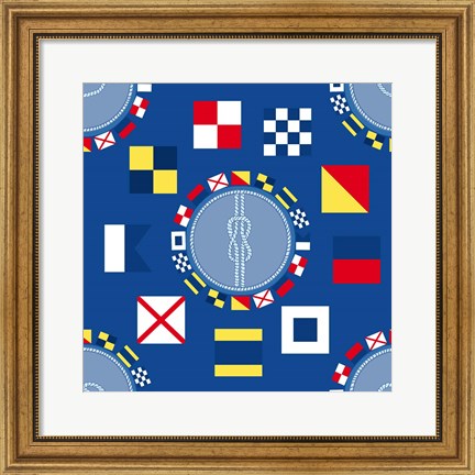 Framed Nautical Navigation Pattern IIA Print
