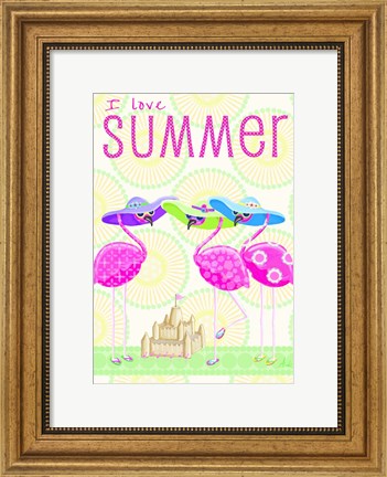 Framed Flamingo Summer II Print