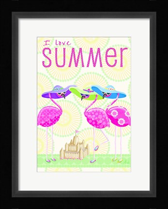 Framed Flamingo Summer II Print