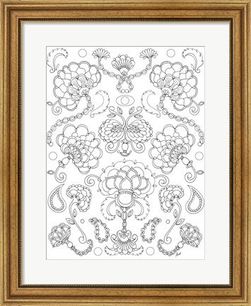 Framed Floral Chain I Print