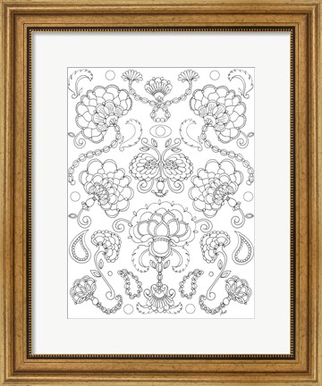 Framed Floral Chain I Print