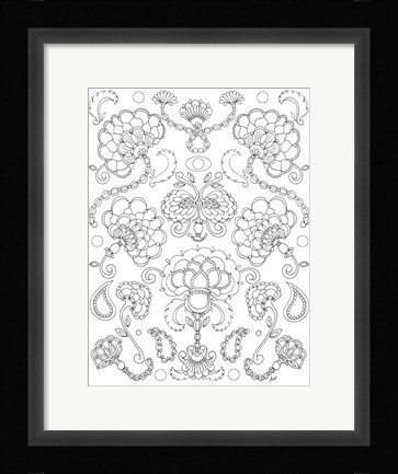 Framed Floral Chain I Print