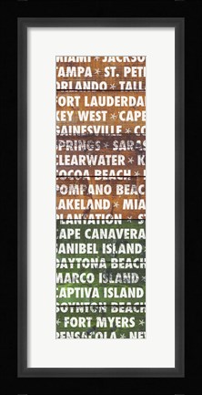 Framed Florida Wood Type Print